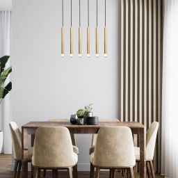 Rabalux Ramira lampa wisząca 6x5 W przezroczysta-złota 72363