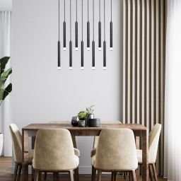 Rabalux Ramira lampa wisząca 10x5 W czarna-przezroczysta 72364