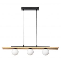 Rabalux Noxelle lampa wisząca 3x5 W czarna-drewno 72421