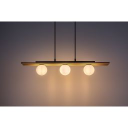 Rabalux Noxelle lampa wisząca 3x5 W czarna-drewno 72421