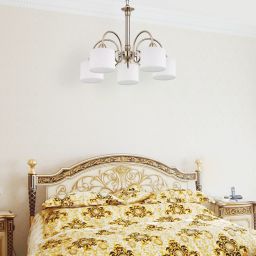 Rabalux Edith lampa wisząca 5x60W mosiądz/biała 7276