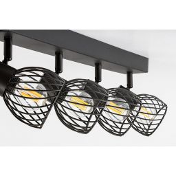 Rabalux Aberama lampa podsufitowa 4x10W czarny mat 73004