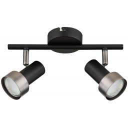 Rabalux Konrad lampa podsufitowa 2x50W czarny mat/srebrny 73012