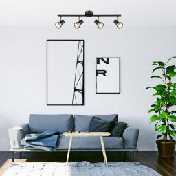 Rabalux Konrad lampa podsufitowa 4x50W czarny mat/srebrny 73014