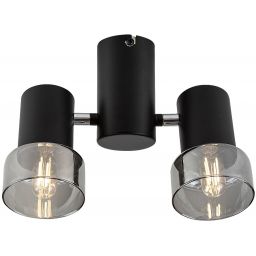 Rabalux Hatice lampa podsufitowa 2x15 W czarna-przydymiona 73053