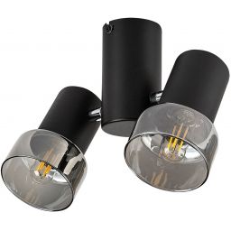 Rabalux Hatice lampa podsufitowa 2x15 W czarna-przydymiona 73053
