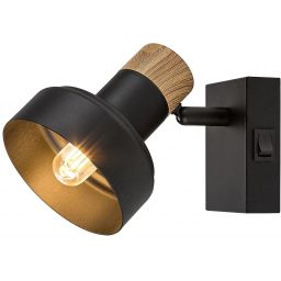 Rabalux Saskia kinkiet 1x15 W czarny-drewno 73055