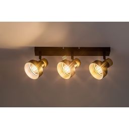 Rabalux Saskia lampa podsufitowa 3x15 W czarna-drewno 73057