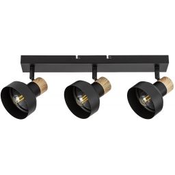 Rabalux Saskia lampa podsufitowa 3x15 W czarna-drewno 73057