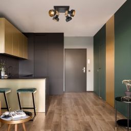 Rabalux Saskia lampa podsufitowa 4x15 W czarna-drewno 73058