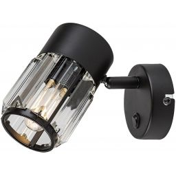Rabalux Venaro kinkiet 1x15 W czarny-przezroczysty 73059
