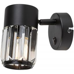 Rabalux Venaro kinkiet 1x15 W czarny-przezroczysty 73059