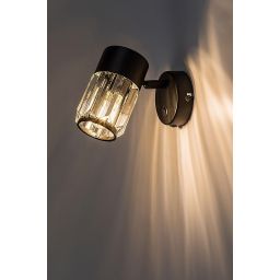 Rabalux Venaro kinkiet 1x15 W czarny-przezroczysty 73059