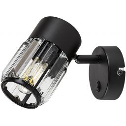Rabalux Venaro kinkiet 1x15 W czarny-przezroczysty 73059