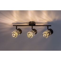 Rabalux Venaro lampa podsufitowa 3x15 W czarna-przezroczysta 73061