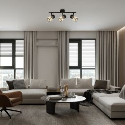 Rabalux Venaro lampa podsufitowa 3x15 W czarna-przezroczysta 73061