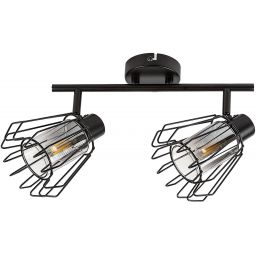 Rabalux Emerencia lampa podsufitowa 2x40 W czarna-przydymiona 73068