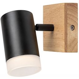 Rabalux Toras kinkiet 1x5W czarny/drewno 73121