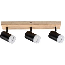 Rabalux Toras lampa podsufitowa 3x5W czarny/drewno 73123