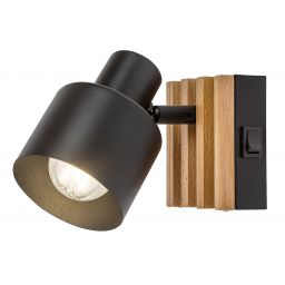 Rabalux Noxelle kinkiet 1x10 W czarny-drewno 73420