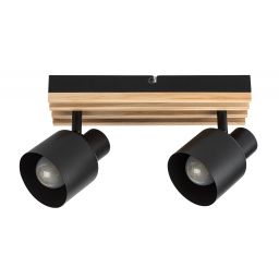 Rabalux Noxelle lampa podsufitowa 2x10 W czarna-drewno 73421