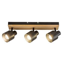 Rabalux Noxelle lampa podsufitowa 3x10 W czarna-drewno 73422