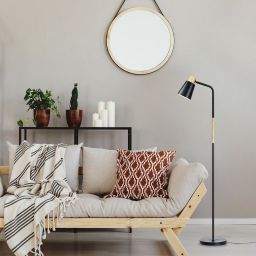 Rabalux Azim lampa stojąca 1x40W czarny/drewno 74003