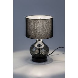 Rabalux Pirelo lampa stołowa 1x25 W czarna-przydymiona 74034