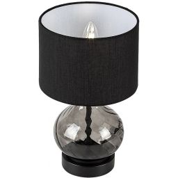 Rabalux Pirelo lampa stołowa 1x25 W czarna-przydymiona 74034