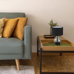 Rabalux Pirelo lampa stołowa 1x25 W czarna-przydymiona 74034