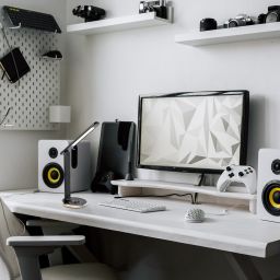 Rabalux Jacey inteligentna lampa biurkowa 1x6 W biała-czarna 74226