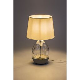 Rabalux Apolonia lampa stołowa 1x40 W biała-przezroczysta 74227