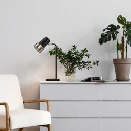 Rabalux Hatice lampa biurkowa 1x15 W czarna-przydymiona 74278