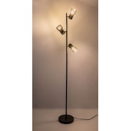 Rabalux Hatice lampa stojąca 3x15 W czarna-przydymiona 74279