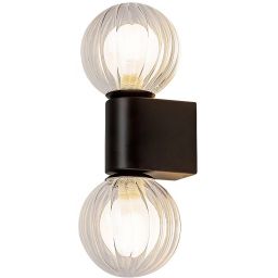 Rabalux Colzar kinkiet 2x3,5 W czarny-przezroczysty 75022