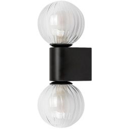 Rabalux Colzar kinkiet 2x3,5 W czarny-przezroczysty 75022