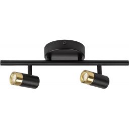 Rabalux Kadir kinkiet 2x6 W czarny-przezroczysty-złoty 75041