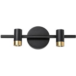 Rabalux Kadir kinkiet 2x6 W czarny-przezroczysty-złoty 75041