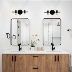 Rabalux Kadir kinkiet 2x6 W czarny-przezroczysty-złoty 75041