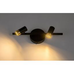 Rabalux Kadir kinkiet 2x6 W czarny-przezroczysty-złoty 75041