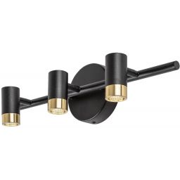 Rabalux Kadir kinkiet 3x9 W czarny-przezroczysty-złoty 75042