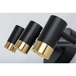 Rabalux Kadir kinkiet 3x9 W czarny-przezroczysty-złoty 75042