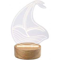 Rabalux Akali lampa stołowa 1x2w LED przezroczysty/drewno 76001