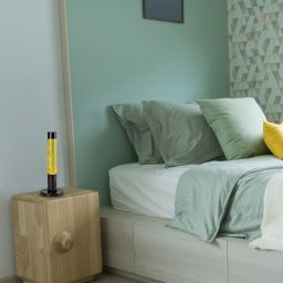 Rabalux Lavastic lampa stołowa 1x25 W czarna-przezroczysta-złota 76029