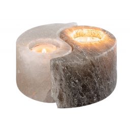 Rabalux Soluna świecznik z soli kamiennej biały-czarny 76034