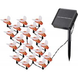 Rabalux Bobus girlanda zewnętrzna 20x0,6W solarna z czujnikiem ruchu czarny/biały/bursztynowy 77002