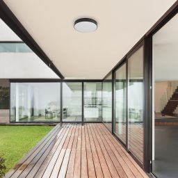 Rabalux Tartu plafon zewnętrzny 1x24W LED czarny mat/biały 7898