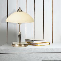 Rabalux Regina lampa stołowa 1x40W mosiądz/kremowa 8172