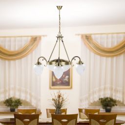 Rabalux Annabella lampa wisząca 3x40W+2x60W mosiądz/biała 8633