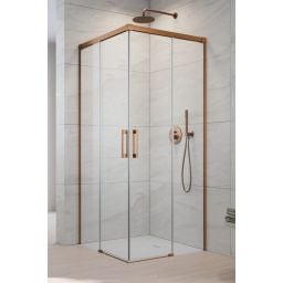 Radaway Idea Brushed Copper KDD drzwi prysznicowe 90 cm rozsuwane miedź szczotkowana/szkło przezroczyste 387060-93-01L